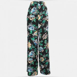 Diane von Furstenberg Wide Leg Dress Pants Benton Black size 6 $368 silk blend